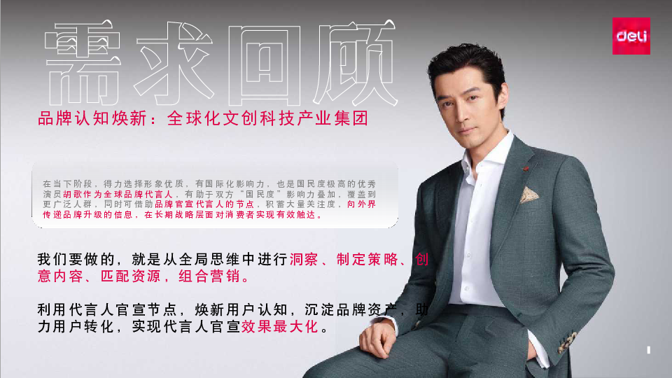 胡歌得力全球品牌代言人全案